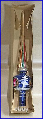 Vintage Mercury Glass Christmas Tree Topper With Box