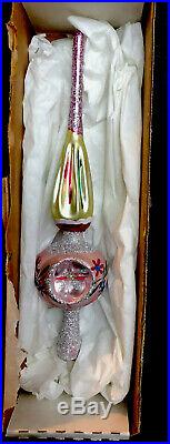 Vintage Mercury Glass Tree Topper Shades Of Pinks Christmas Bubble