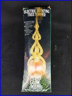 Vintage Merry Glow Christmas Electric Rotating Ornaments Tree Toper 1970s