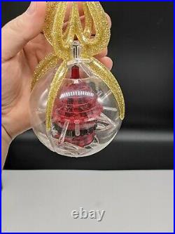 Vintage Merry Glow Christmas Rotating Atomic Sputnik Tree Topper