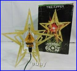 Vintage Merry Glow Round Christmas Electric Rotating Ornament Tree Topper NICE