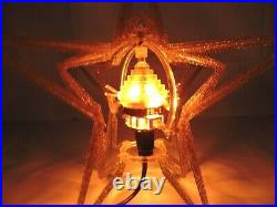Vintage Merry Glow Round Christmas Electric Rotating Ornament Tree Topper NICE