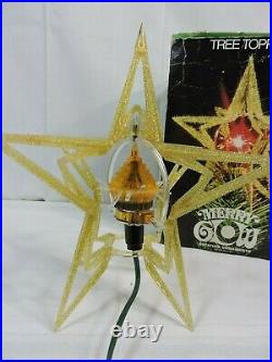 Vintage Merry Glow Round Christmas Electric Rotating Ornament Tree Topper NICE