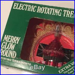 Vintage Merry Glow Round Rotating Christmas Tree Topper Original Box For Parts