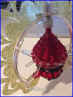 Vintage Merry Glow Round Rotating Christmas Tree Topper Original Box For Parts