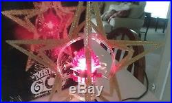 Vintage Merry Glow Sputnik Star/ Rotating Christmas Tree Topper in Original Box