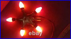 Vintage Metal 1920-30's NOMA A Merry Christmas 5-Bulb Tree Topper Star Light