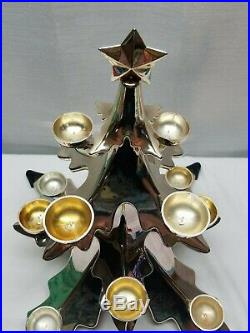 Vintage Metal Silver Christmas Tree Ball Candelabra Candle Holder 15 Decoration