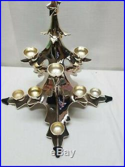 Vintage Metal Silver Christmas Tree Ball Candelabra Candle Holder 15 Decoration