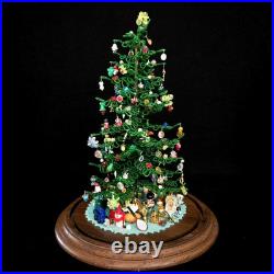 Vintage Micro Bead Christmas Tree withOrnaments & Toys Under Glass Dome/Cloche 12 Vintage Micro Bead Christmas Tree withOrnaments & Toys Under Glass Dome/Cloche 12