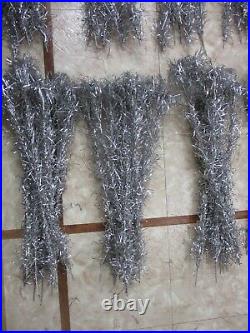Vintage Mid-Century Aluminum Pom Pom Christmas Tree with110 Branches, Pole 5' foot