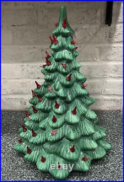 Vintage Mid Century Holland Mold Ceramic Christmas Tree 22 Rare Astro Bulbs