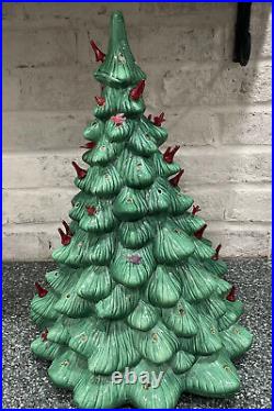 Vintage Mid Century Holland Mold Ceramic Christmas Tree 22 Rare Astro Bulbs