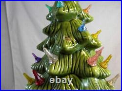 Vintage Mid Century Holland Mold Ceramic Christmas Tree Rare Lights 20.5 Music