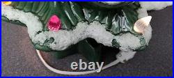 Vintage Mid Century Holland Mold Ceramic Flocked Christmas Tree 14 withLights