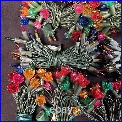 Vintage Mini TULIP FLOWER PETAL STRING LIGHTS Christmas Tree Reflector READ