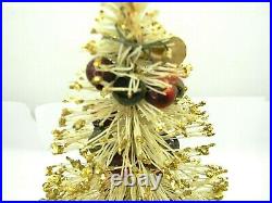 Vintage Miniature White Bottle Brush CHRISTMAS TREE Glass Garland 13 Japan