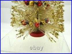 Vintage Miniature White Bottle Brush CHRISTMAS TREE Glass Garland 13 Japan