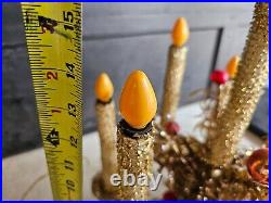 Vintage Mirostar 18 Gold Christmas Tree Red Mercury Glass GOLD MESH 9 CANDLES