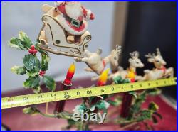 Vintage Mirostar Lighted Christmas Decoration Santa And Sleigh Reindeer Japan