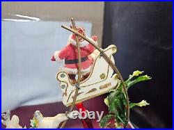 Vintage Mirostar Lighted Christmas Decoration Santa And Sleigh Reindeer Japan