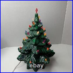 Vintage Mold 13 Lighted Ceramic Christmas Tree With Base