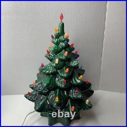 Vintage Mold 13 Lighted Ceramic Christmas Tree With Base
