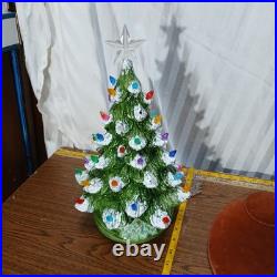 - Vintage Mold 1980s Ceramic Christmas Tree retro flocked With Extra Lights