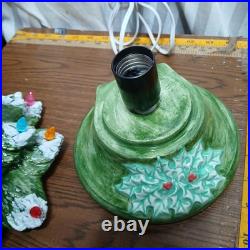 - Vintage Mold 1980s Ceramic Christmas Tree retro flocked With Extra Lights