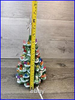 Vintage Mold Ceramic 13 inch Lighted Christmas Tree No Ceramic Base