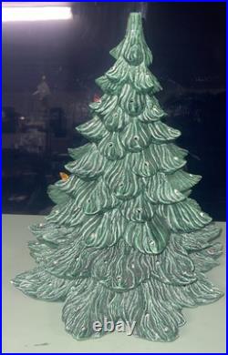 Vintage Mold Ceramic 20 inch Lighted Christmas Tree No Ceramic Base
