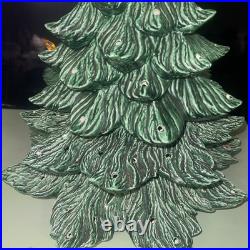 Vintage Mold Ceramic 20 inch Lighted Christmas Tree No Ceramic Base