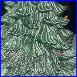 Vintage Mold Ceramic 20 inch Lighted Christmas Tree No Ceramic Base