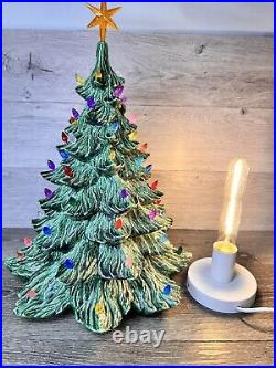 Vintage Mold Ceramic 20 inch Lighted Christmas Tree No Ceramic Base