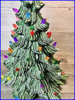 Vintage Mold Ceramic 20 inch Lighted Christmas Tree No Ceramic Base