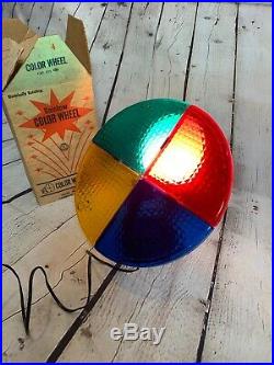 Vintage Motorized Color Wheel with Box Rotating Christmas Lights for Aluminum Tree