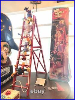 Vintage Mr Christmas Disney Mickeys Tree Trimmers Animated Display Ladder 1994