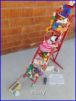 Vintage Mr Christmas Disney Mickeys Tree Trimmers Animated Ladder 1994 READ