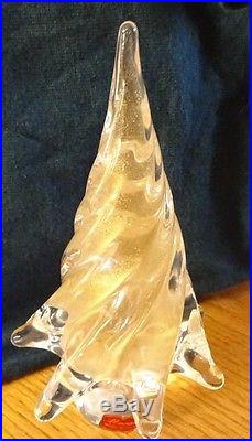 Vintage Murano Art Glass Gold Fleck Christmas Tree Italy