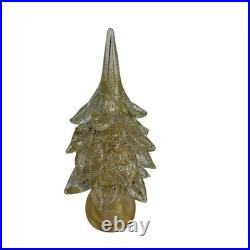 Vintage Murano Art Glass Gold Foil Specks Christmas Tree Sculpture 10 In. Decor
