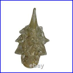 Vintage Murano Art Glass Gold Foil Specks Christmas Tree Sculpture 10 In. Decor