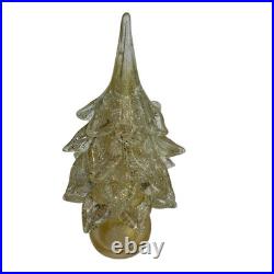 Vintage Murano Art Glass Gold Foil Specks Christmas Tree Sculpture 10 In. Decor