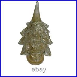 Vintage Murano Art Glass Gold Foil Specks Christmas Tree Sculpture 10 In. Decor