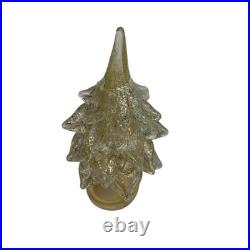 Vintage Murano Art Glass Gold Foil Specks Christmas Tree Sculpture 10 In. Decor