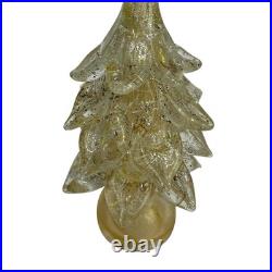 Vintage Murano Art Glass Gold Foil Specks Christmas Tree Sculpture 10 In. Decor