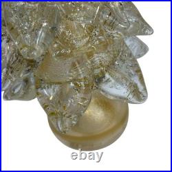 Vintage Murano Art Glass Gold Foil Specks Christmas Tree Sculpture 10 In. Decor