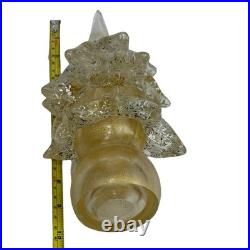 Vintage Murano Art Glass Gold Foil Specks Christmas Tree Sculpture 10 In. Decor