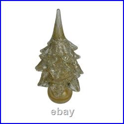 Vintage Murano Art Glass Gold Foil Specks Christmas Tree Sculpture 10 In. Decor