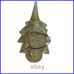Vintage Murano Art Glass Gold Foil Specks Christmas Tree Sculpture 10 In. Decor