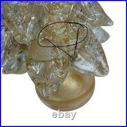 Vintage Murano Art Glass Gold Foil Specks Christmas Tree Sculpture 10 In. Decor
